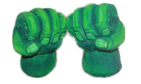 New Cosplay Hulk Smash Hands Soft Plush Glove Assorted One Pair Right