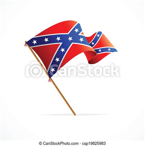 Vector Flag Of Confederate On White Background Canstock