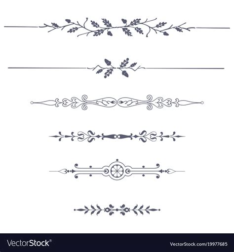 Set Of Decorative Text Dividers Royalty Free Vector Image