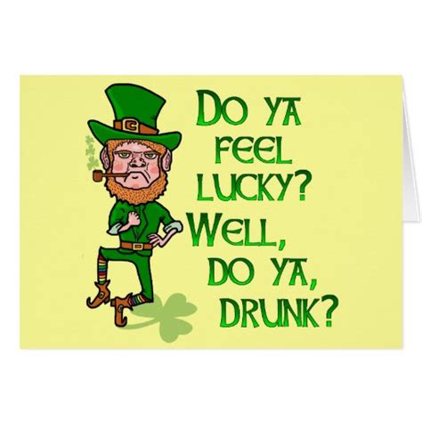 Funny Tough Lucky Drunk Leprechaun Greeting Card Zazzle