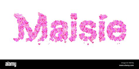 Maisie Female Name Set With Hearts Type Design Stock Photo Alamy