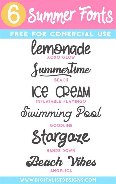 6 Free For Commercial Use Summer Fonts Digitalistdesigns Summer