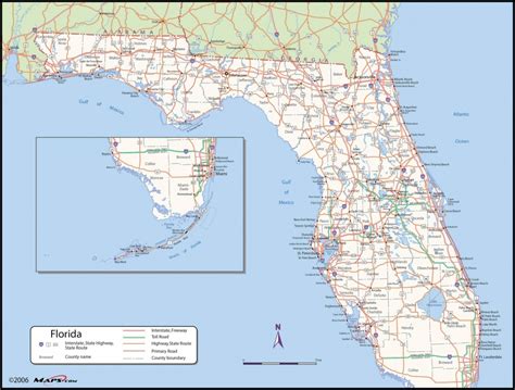 Large Administrative Map Of Florida State With Roads Highways And