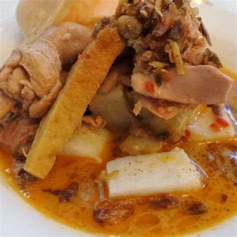 Ketupat And Opor Ayam Lebaran Dish In Indonesia