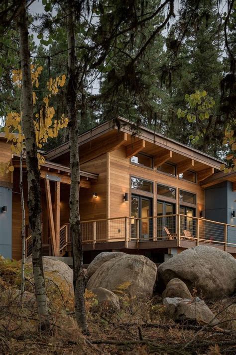 Perfect Place 🏞🪵🌳 Cabin Exterior Modern Mountain Home Shed Roof Cabin