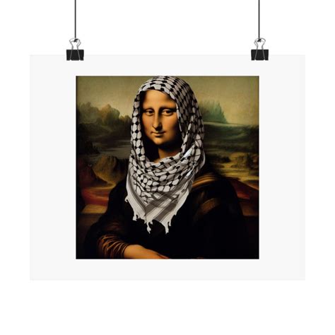 Free Palestine Mona Lisa Keffiyeh Matte Horizontal Poster Etsy