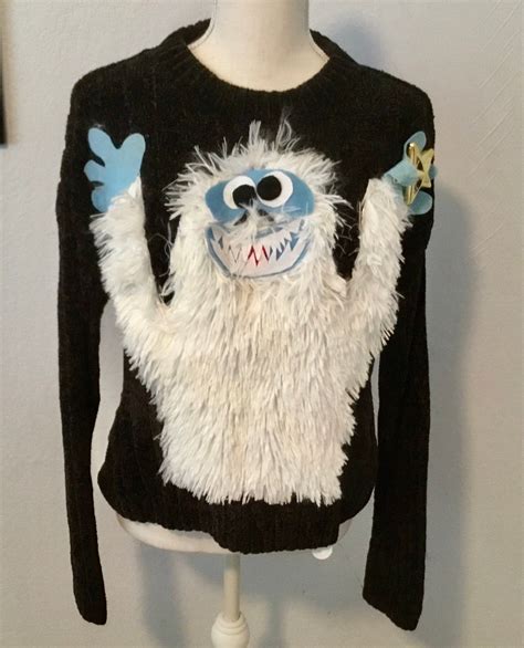 Pin On Ugly Christmas Sweaters Women Abominable Snowman