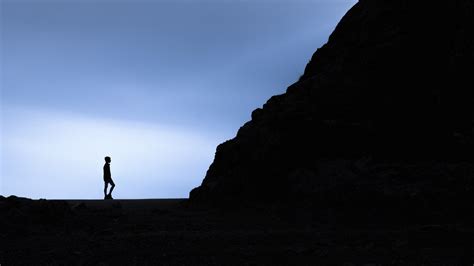 Download Wallpaper 1920x1080 Loneliness Alone Silhouette Mountain