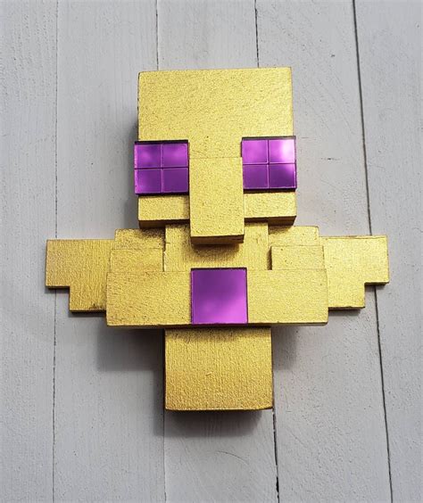 Totem Of Undying Minecraft Style Wooden Wood Figurines Ready Etsy