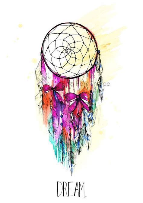 Dreamcatcher Illustration Signed Gicle Print By In Watercolor Dream