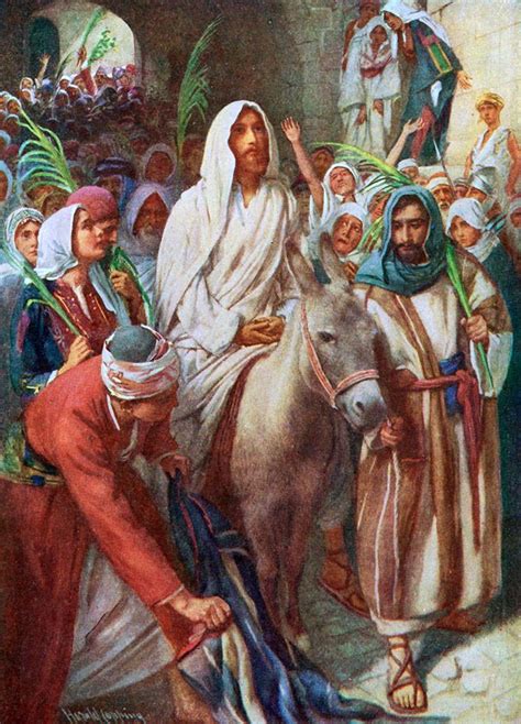 Riding Into Jerusalem By Harold Copping Jesus Pictures Biblical Art