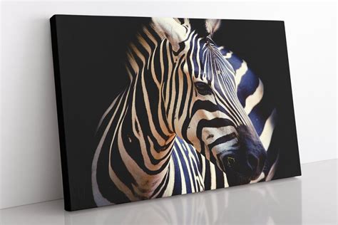 Zebra Canvas Wall Art Large Framed Zebra Print Home Decor Etsy