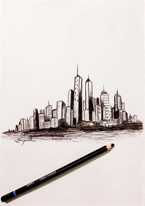 New York Drawing Skyline Warehouse Of Ideas