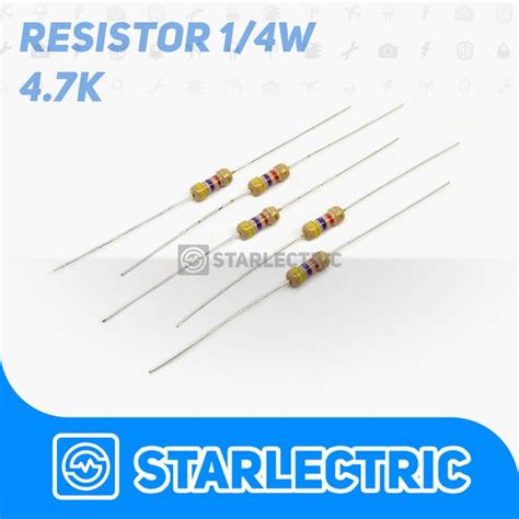 Jual Resistor 4k7 47k Ohm 1000 Ohm 025w 5pcs Pack Di Lapak