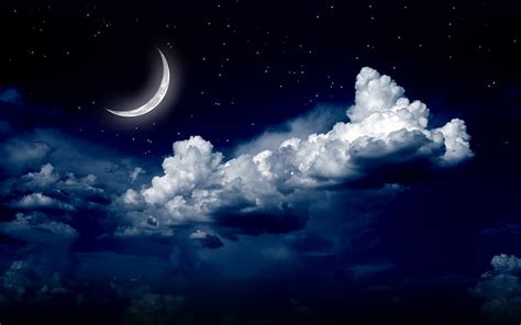 Hd Wallpaper Stars Space Galaxy Clouds Moon Night Sky Cloud
