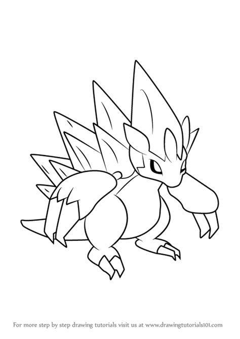 Step by Step How to Draw Alola Sandslash from Pokemon Sun and Moon
