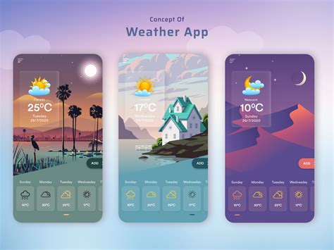 Mobile Application Weather Forecast Behance