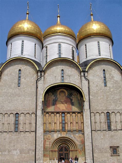 Cathedral Of The Assumption Within Kremlin In Moscow Russia Encircle