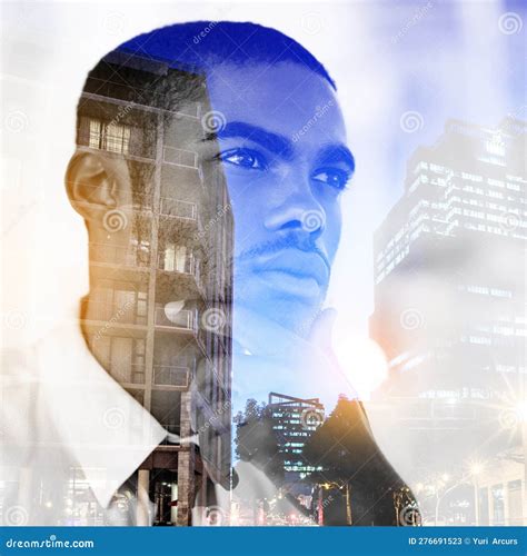 Planning To Conquer the City. Multiple Exposure Shot of a Contemplative