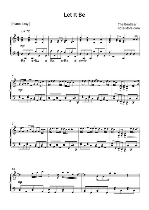 The Beatles Let It Be Sheet Music For Piano Download Pianoeasy Sku