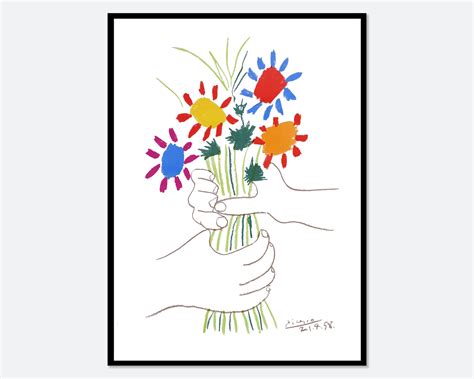 Picasso Print Picasso Bouquet Of Peace Art Print Picasso Etsy Uk
