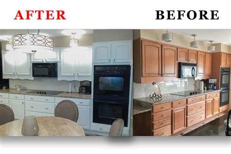 Spray Painting Kitchen Cabinets Before And After Cabinets Matttroy