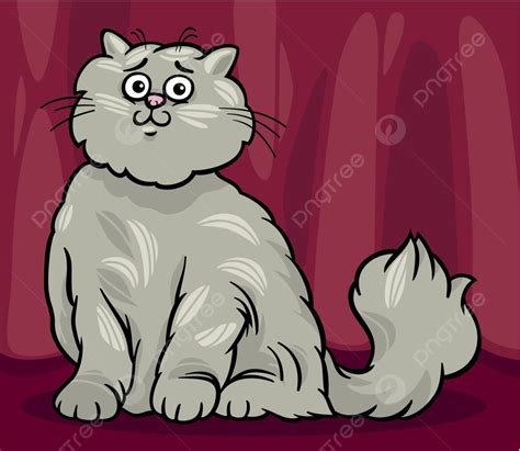 Persian Cat Cartoon Illustration Mascot Tail Persian Cat Vector Mascot