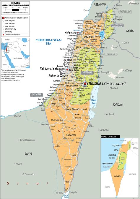 Navigate israel map, satellite images of the israel, states, largest cities, political map, capitals and with interactive israel map, view regional highways maps, road situations, transportation, lodging. Israel Map (Political) - Worldometer