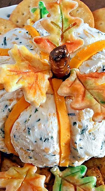 Cheddar And Chive Pumpkin Cheese Ball Appetizer Recipes Appetizers