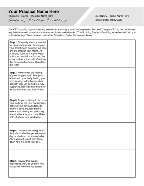 Compassion Focused Therapy Worksheets Bundle Editable Fillable