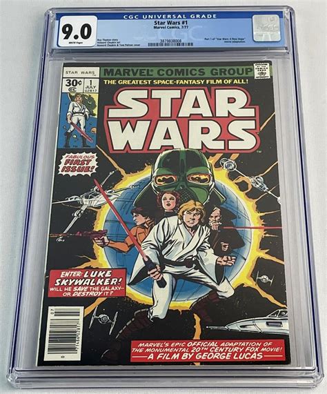 Lot Vintage July 1977 Star Wars No 1 Marvel 30 Cent Comic Book Cgc 90