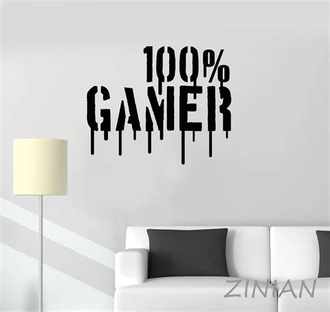100 Gamer Boys Wall Decal Art Vinyl Home Decoration Living Gaming Room
