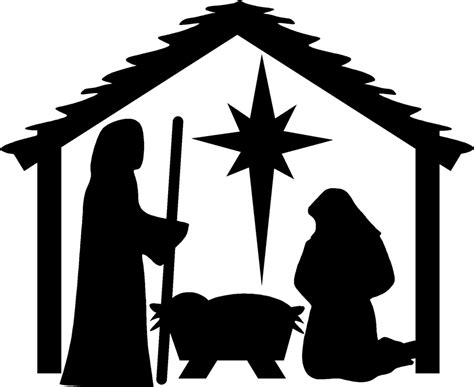 Nativity Black And White Christmas Nativity Clipart Black And White