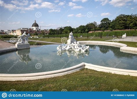 Vienna Fountains In The Belvedere Palace And Park Complex Editorial