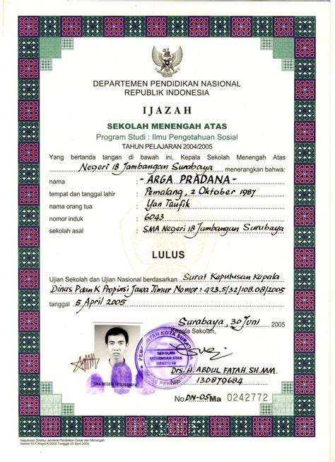 Foto Ijazah Tahun 2004 2022