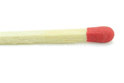 Close Up Red Match Isolated On A White Background With Clipping Path