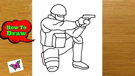 How To Draw Army Soldiers Easy Soldier Drawing Step By Step Youtube