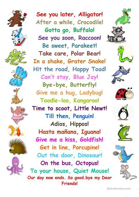 ♫ this simple and fun goodbye song is the perfect way to end a lesson. see you later alligator | See you later alligator, Words