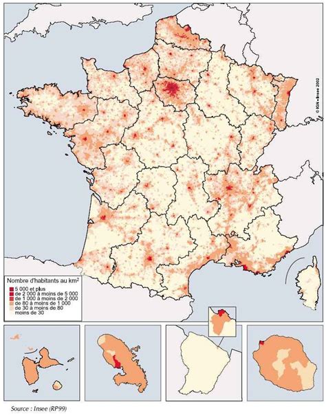 France Population Density Map Rurbanization