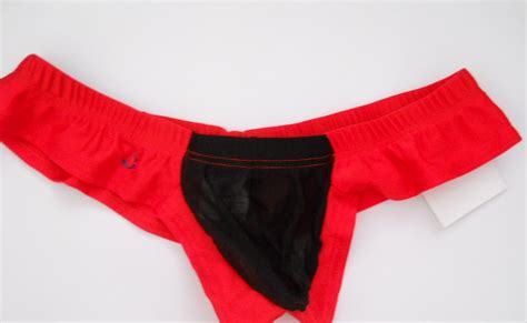 Fashion Care 2u Um008 1 Red Black Transparent Thong Enhance Bulge