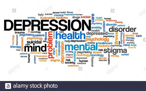 Depression Issues Mental Health Word Cloud Sign Stock Photo Alamy