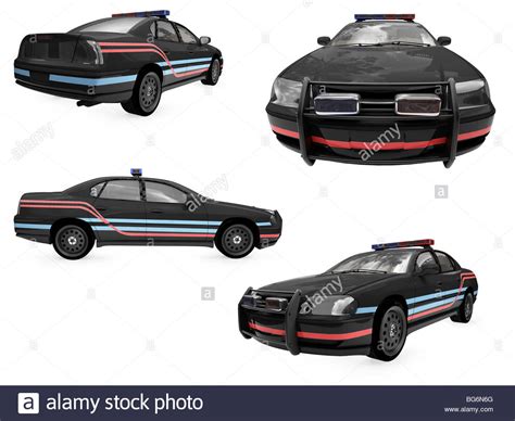 Isolated Collection Of Black Police Car Stock Photo Alamy
