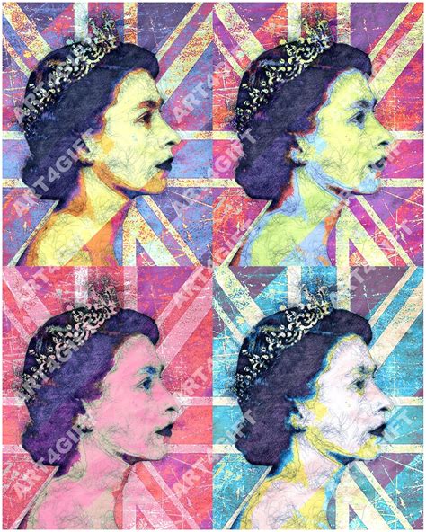 Queen Elizabeth Ii Pop Art Andy Warhol Inspired Art Modern Etsy Australia