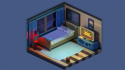 Bedroom Gaming Room Design 3d