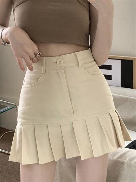 Houzhou Minifalda Plisada Coreana Para Mujer Ropa De Calle Sexy De Retazos De Cintura Alta