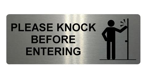251 Please Knock Before Entering Metal Aluminium Door Sign Plaque House