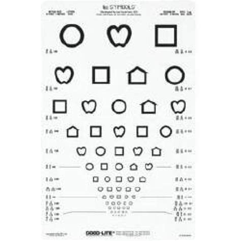 Distance Vision Eye Chart Lea Symbols 10 And 20 Feet Fractions Only