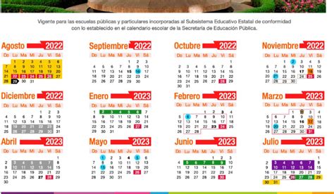 Calendario Escolar 2022 2023 Edoméx Descárgalo En Pdf Aquí