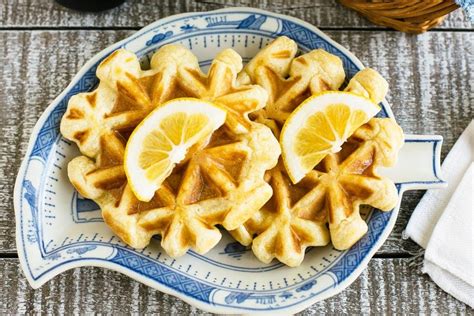 This Recipe For Lemon Waffles Made With Sour Cream Are Light And Fluffy