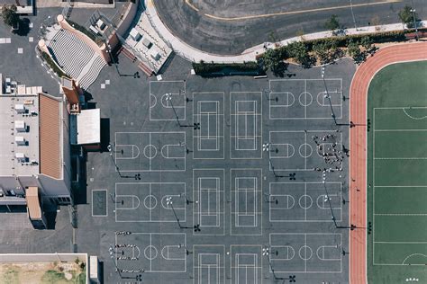 Top 100 roger federer career atp points! Los Angeles Basketball Courts Captured From Above by ...